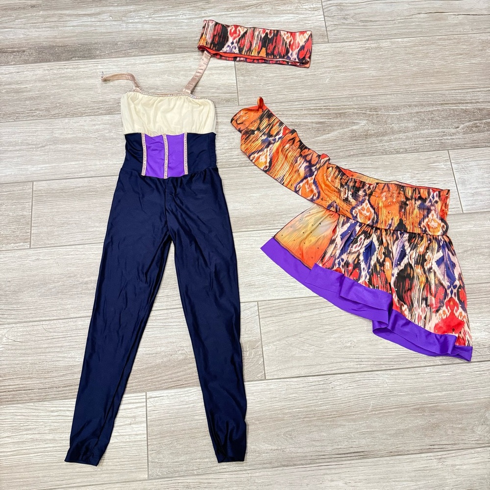 CUSTOM DANCE COSTUME GYPSY INSPIRED SIZE 9/10